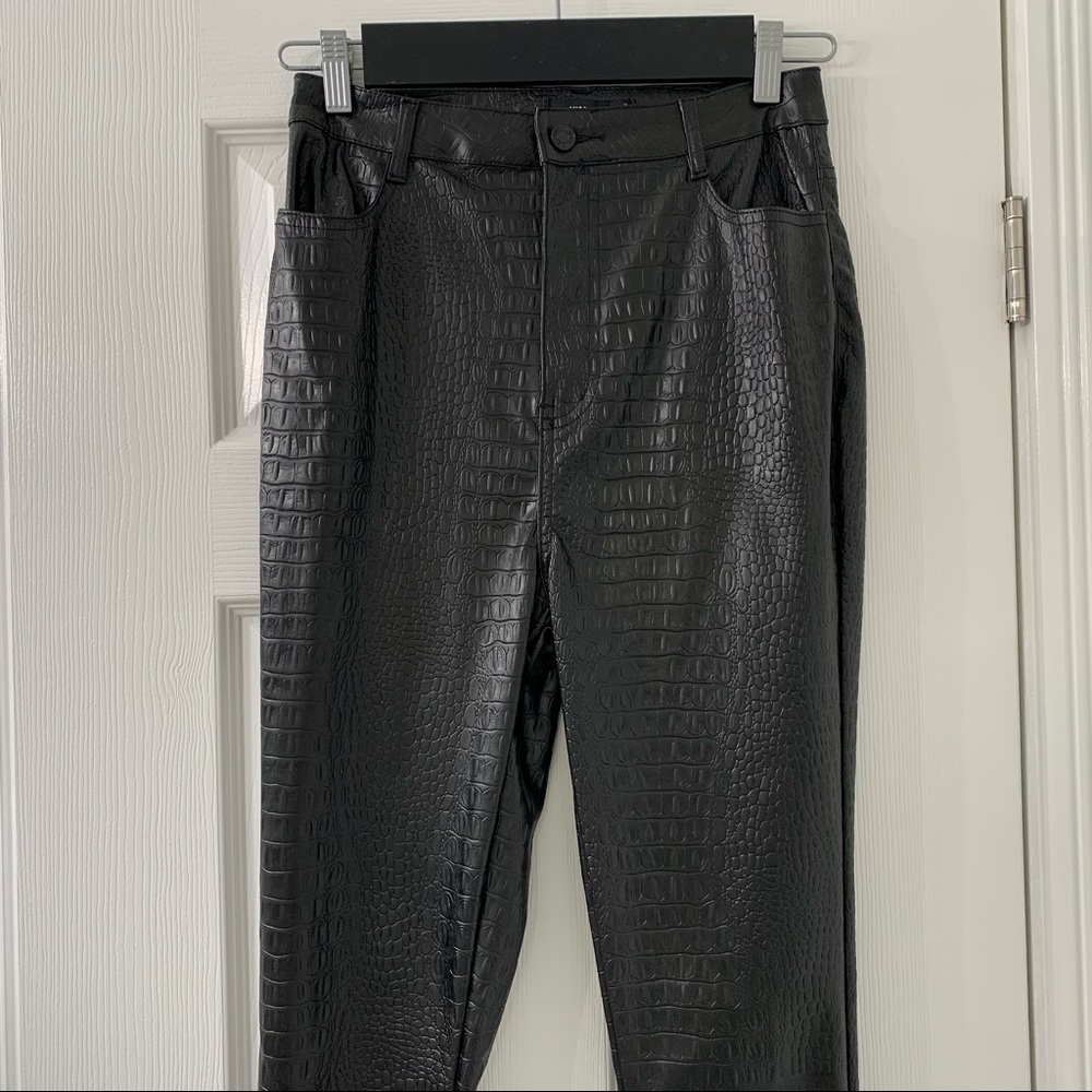 Black Croc Leather Trousers 🖤
